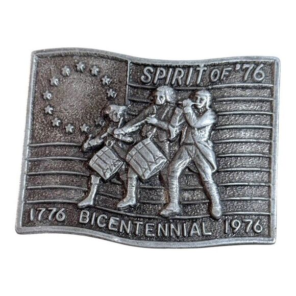 Spirit Of 76 1776 Bicentennial 1976 Belt Buckle Revolutionary Marching Band VTG - Picture 1 of 5